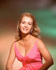 Debbie Reynolds photo print in pink dress, vintage Hollywood glamour.