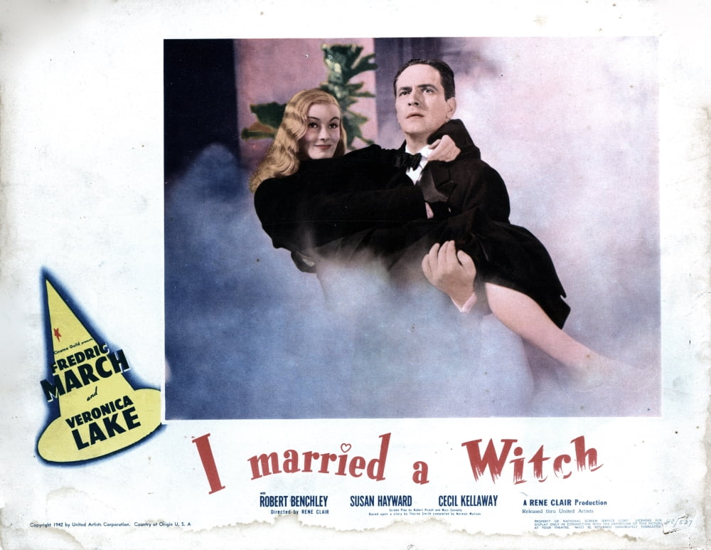 I Married A Witch 1942 Movie Poster Print featuring Veronica Lake and Fredric March.