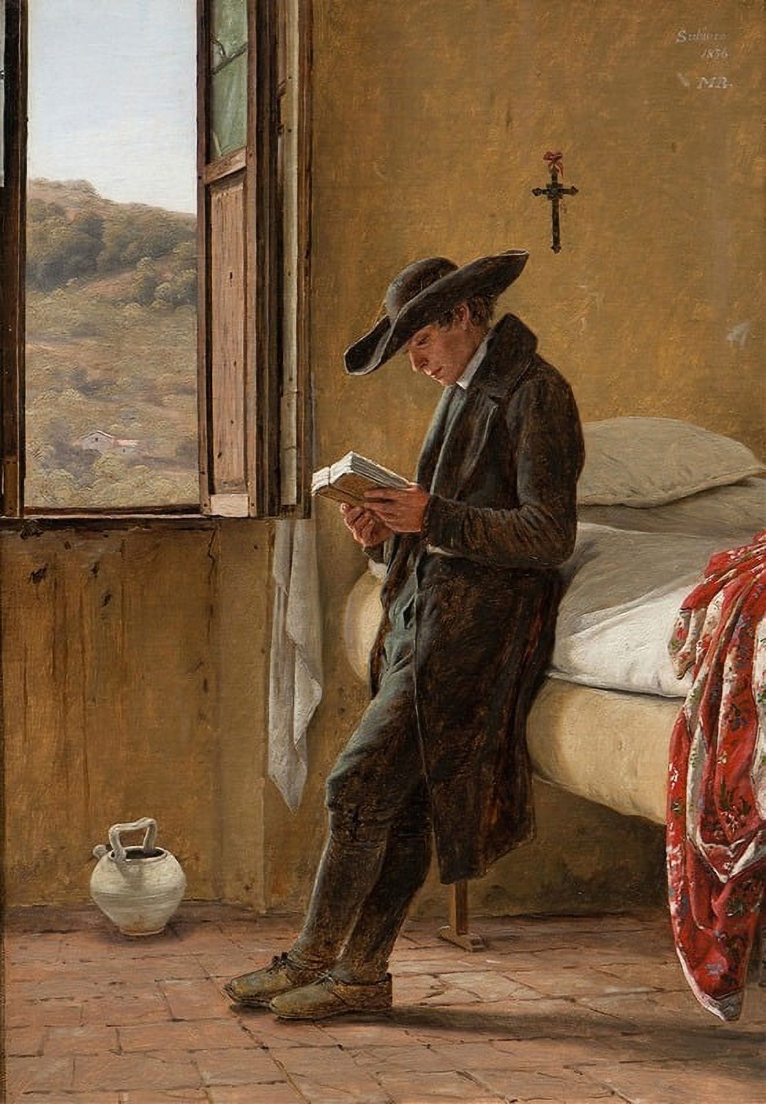 Young Clergyman Reading art print by Martinus Rørbye, available in multiple sizes.