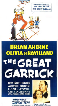 The Garrick movie poster print featuring Olivia De Havilland and Brian Aherne from 1937.