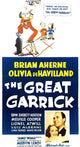 The Garrick movie poster print featuring Olivia De Havilland and Brian Aherne from 1937.