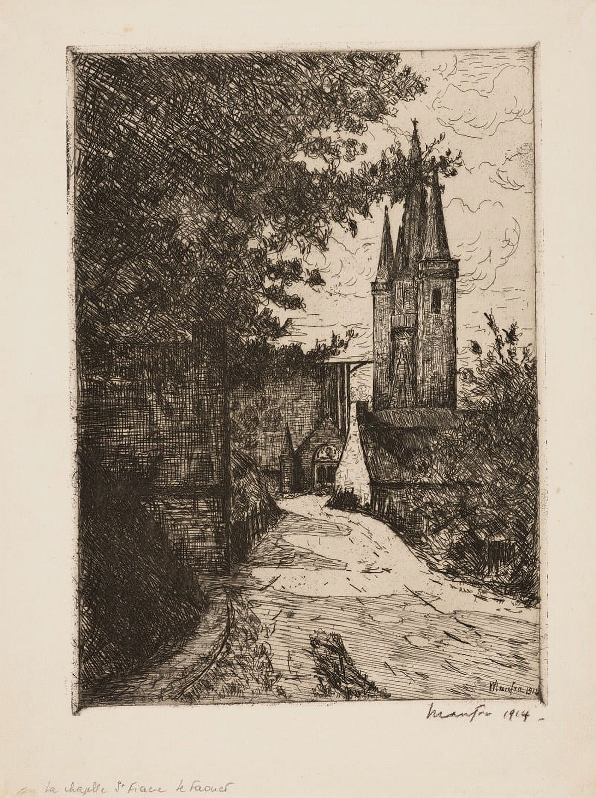 La Chapelle Saint-Fiacre art print by Maxime Maufra, available in multiple sizes.