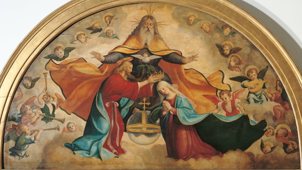 The Coronation of the Virgin Mary poster print showcasing divine beauty.