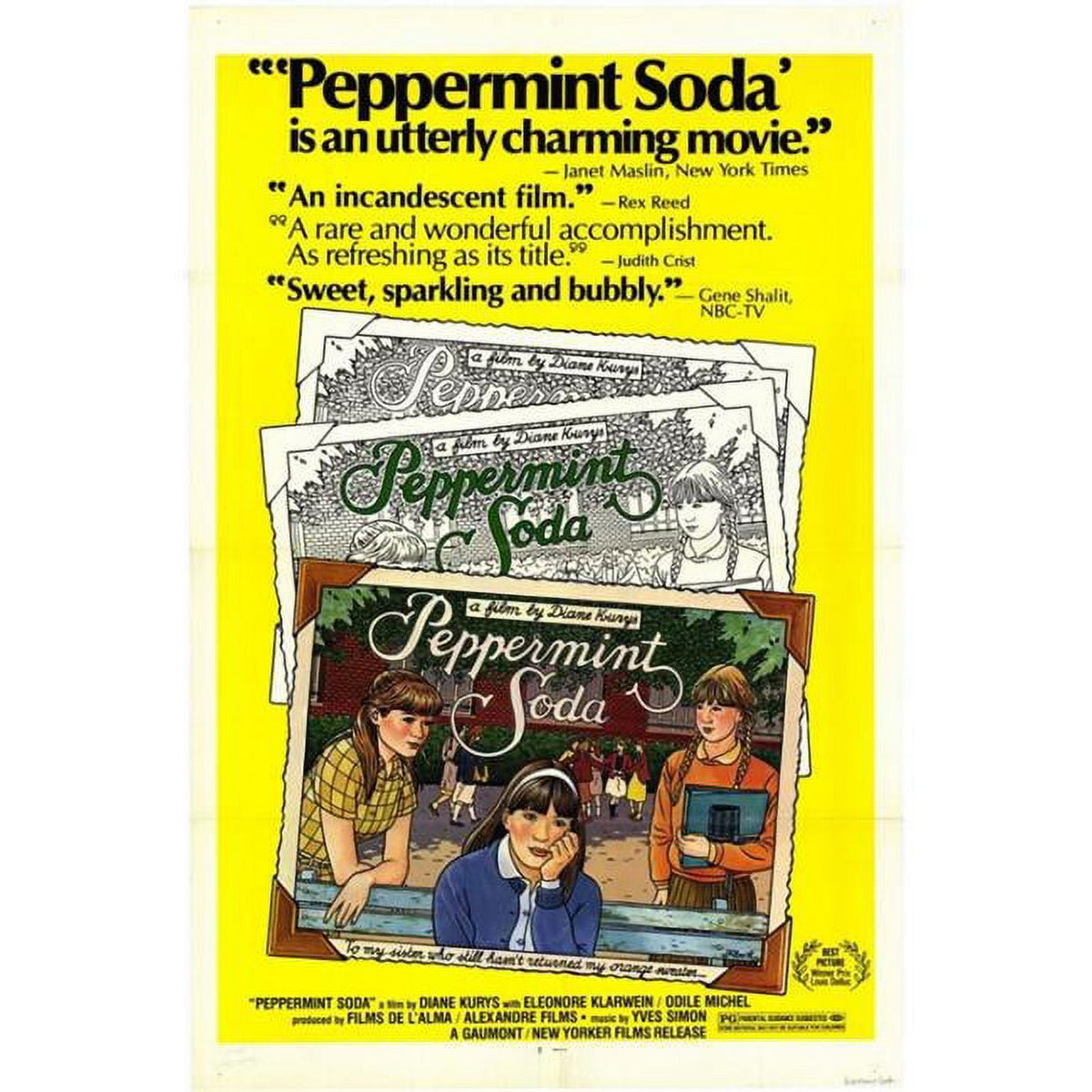 Peppermint Soda Movie Poster Print in vibrant colors, 27x40 inches.