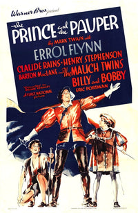 The Prince and the Pauper movie masterprint poster featuring Errol Flynn from 1937.