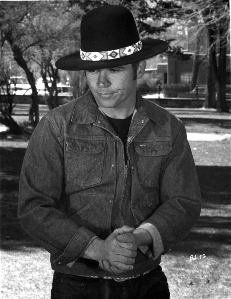 Tom Laughlin photo print wearing a hat and denim jacket