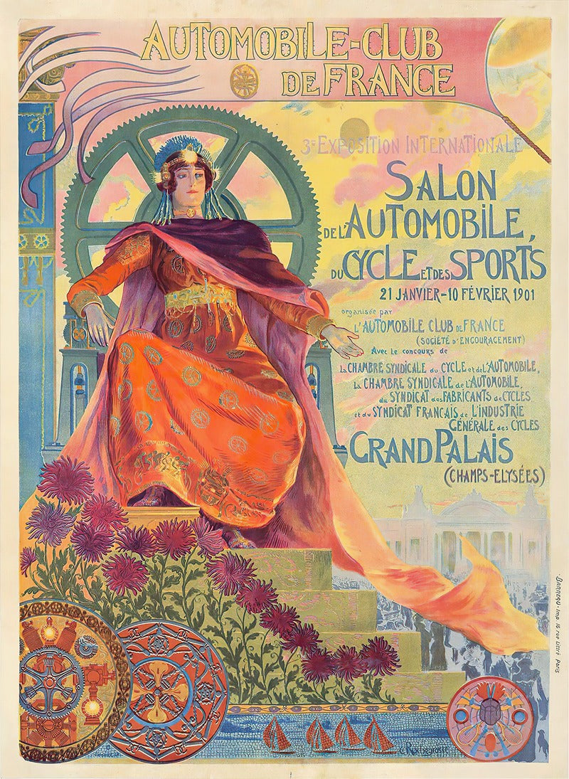 Automobile Club De France (1901) vintage poster print by Georges Antoine Rochegrosse.