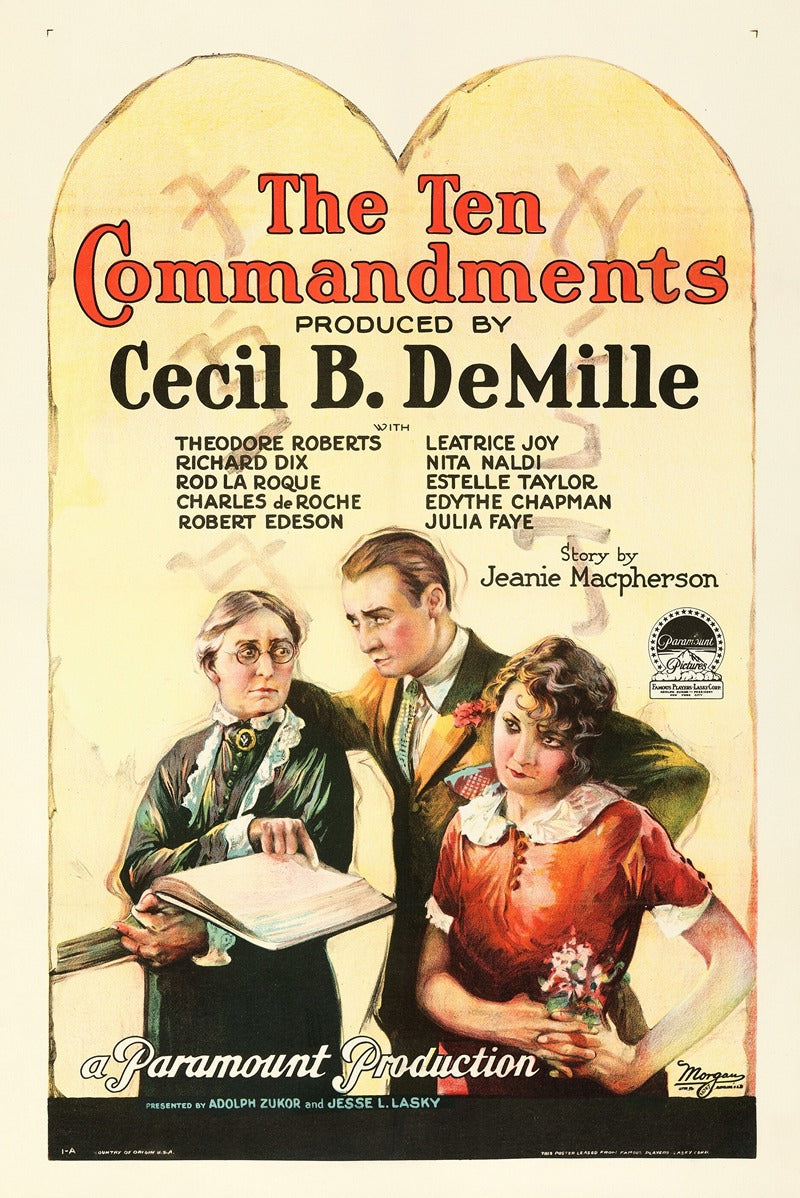 Vintage poster print of The Ten Commandments (1923) film.