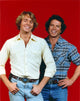 Dukes of Hazzard portrait photo print with a red background.