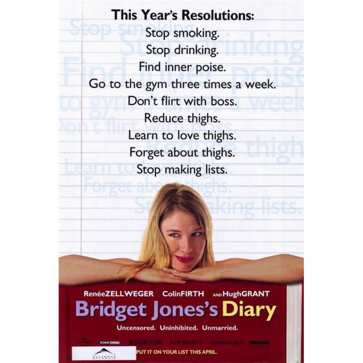 Bridget Jones's Diary Movie Poster Print 27x40