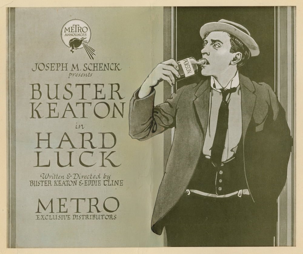 Hard Luck Buster Keaton Title Card 1921 Movie Poster Print