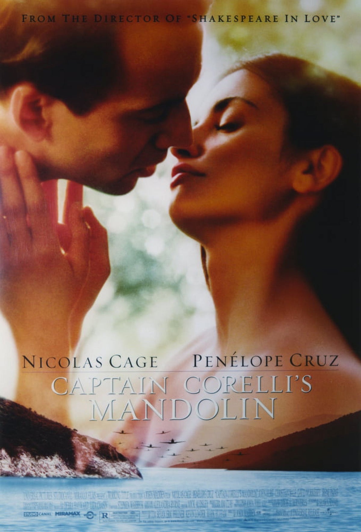 Penelope Cruz and Nicholas Cage in Captain Corelli's Mandolin movie poster photo print.