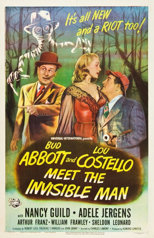Meet The Invisible Man Movie Poster Print featuring Bud Abbott and Lou Costello.
