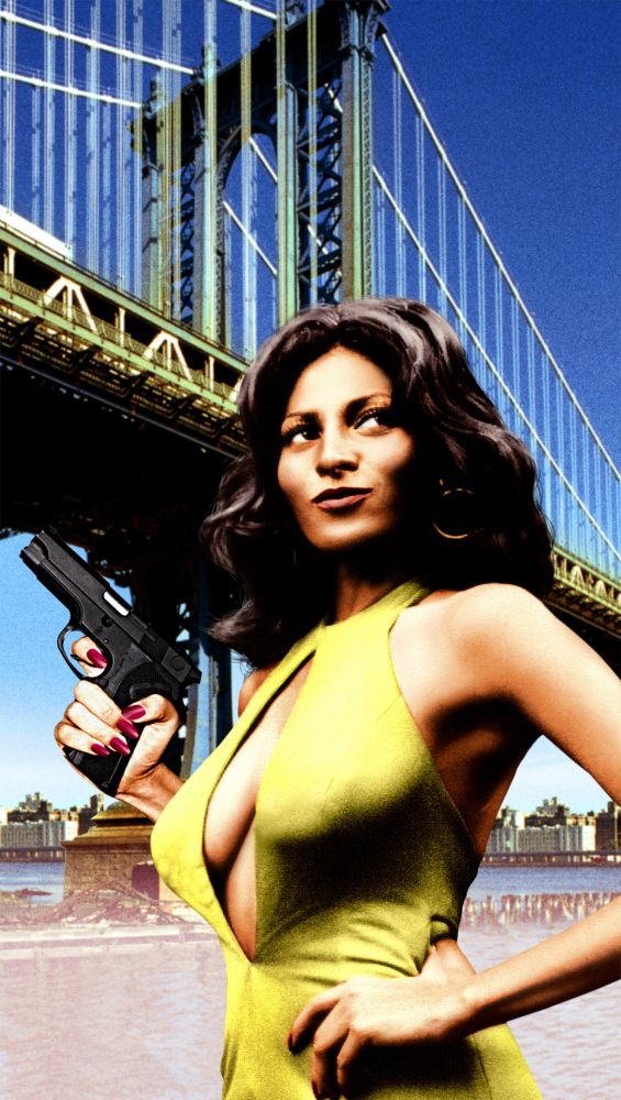 Foxy Brown Movie Poster Print featuring Pam Grier from 1974.