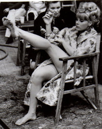 Elke Sommer Sitting in Wooden Chair Photo Print
