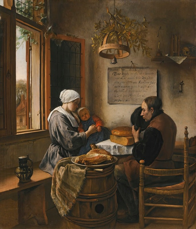 The Prayer Before the Meal Fine Art Poster Print by Jan Steen, 18x24