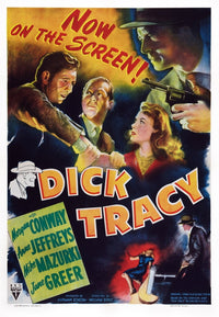 Dick Tracy Movie Masterprint Poster featuring Mike Mazurki and Morgan Conway from the 1945 film.