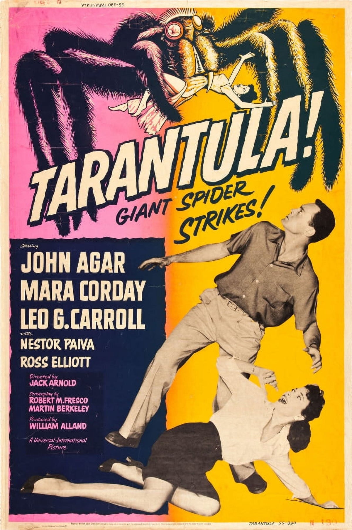 Tarantula movie poster masterprint featuring John Agar and Mara Corday, 1955 classic film.