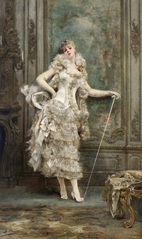 Frou Frou art print by Georges Jules Victor Clairin, showcasing vibrant colors and intricate details.