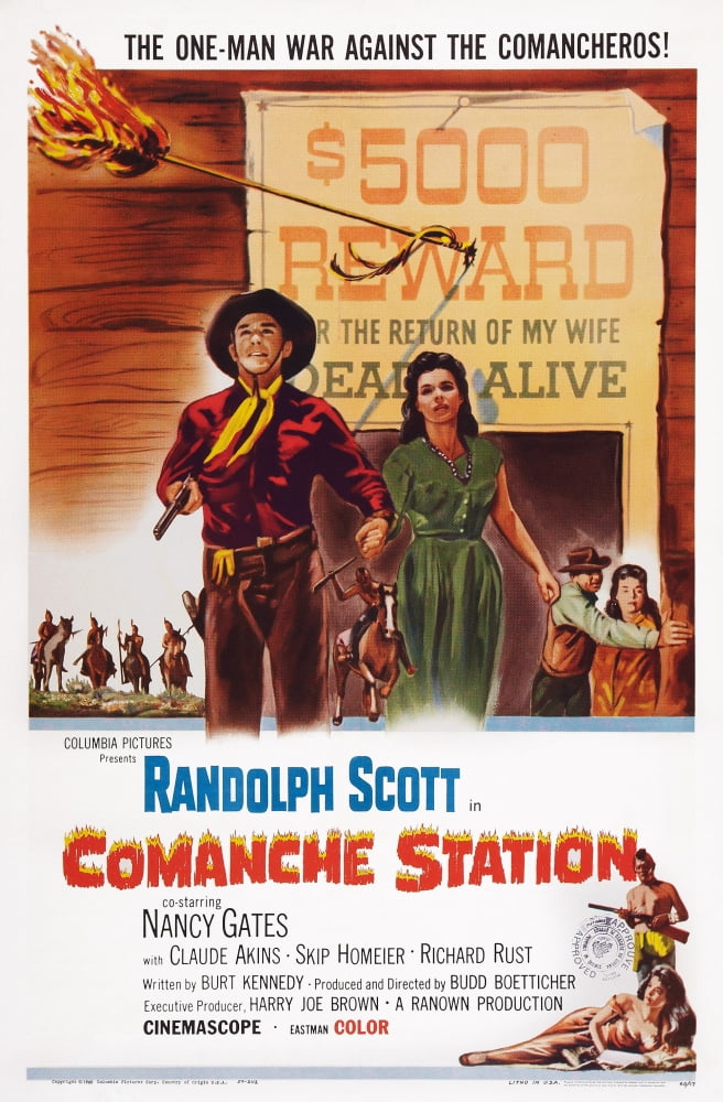 Comanche Station Movie Masterprint Poster featuring Randolph Scott and cast