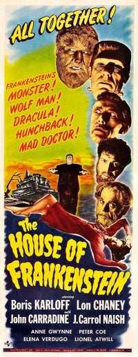 House of Frankenstein Movie Poster Masterprint in 11x17 size.