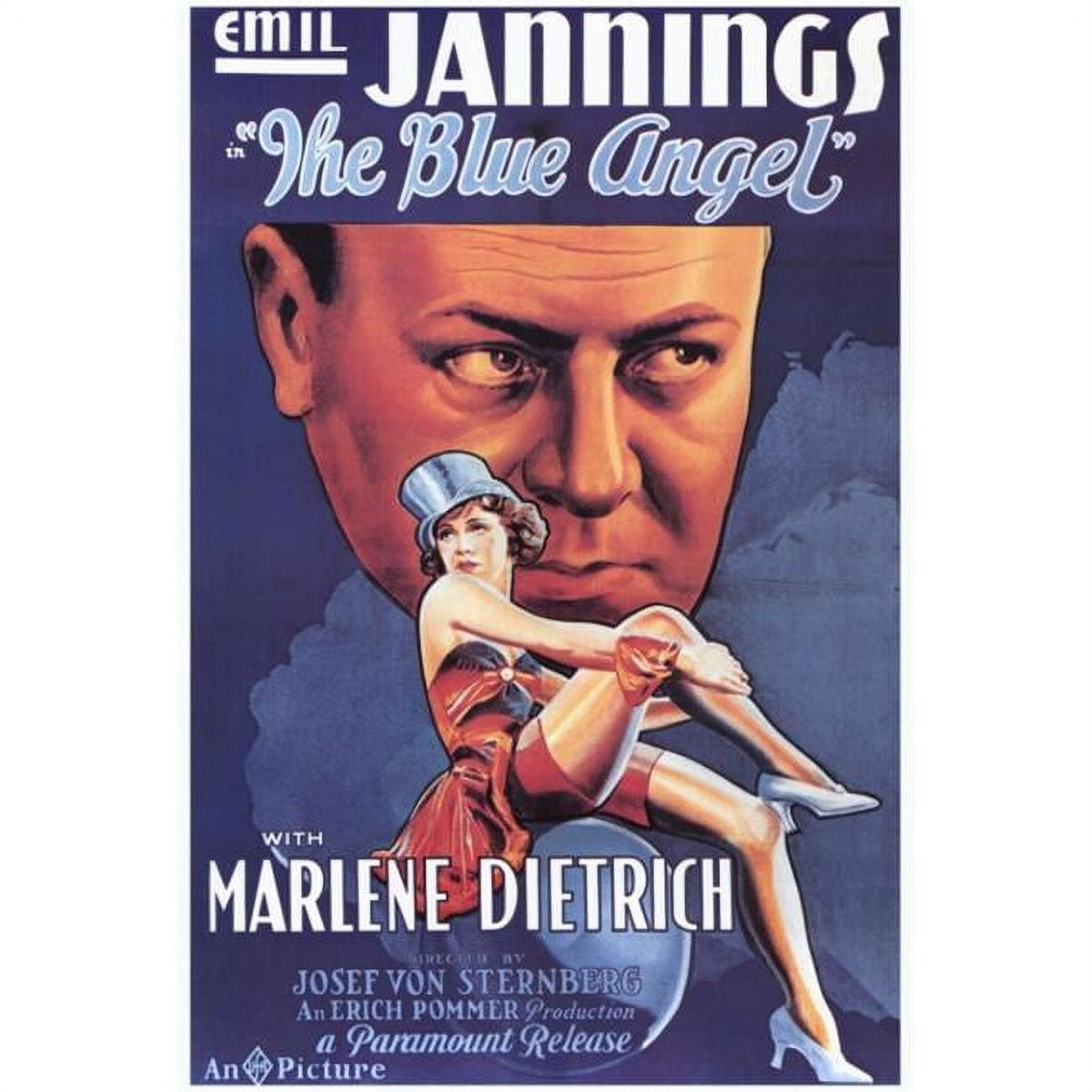 The Blue Angel movie poster print showcasing classic film art.