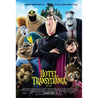 Hotel Transylvania movie poster featuring colorful characters from the animated film.