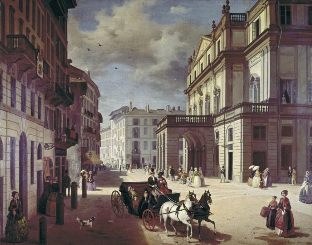 The Facade Of The Teatro Alla Scala poster print showcasing architectural beauty.