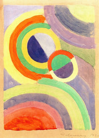 Composition (1930) Poster Print by Robert Delaunay featuring vibrant abstract art.