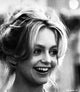 Goldie Hawn smiling close-up black and white photo print.