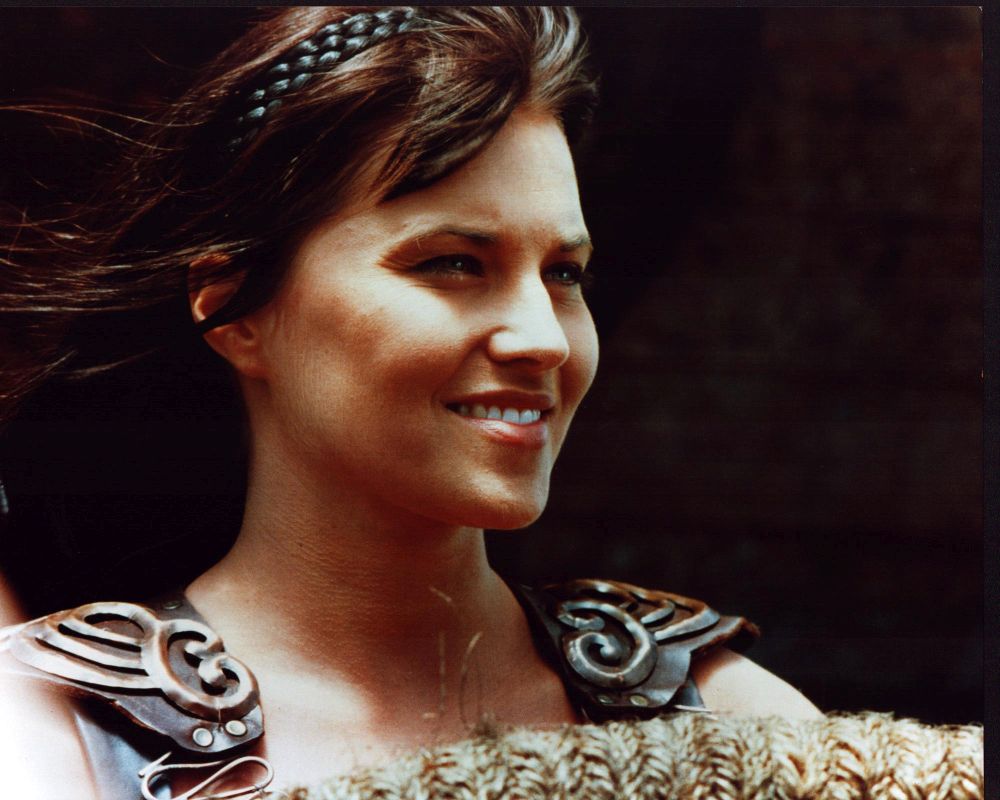 Close-up photo print of Lucy Lawless as Xena: Warrior Princess
