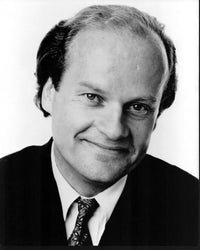 Black and white photo print of Kelsey Grammer, available in various sizes.