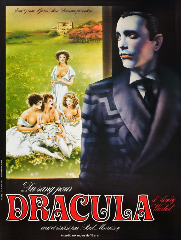 Blood movie masterprint poster featuring Udo Kier from Andy Warhol's Dracula.