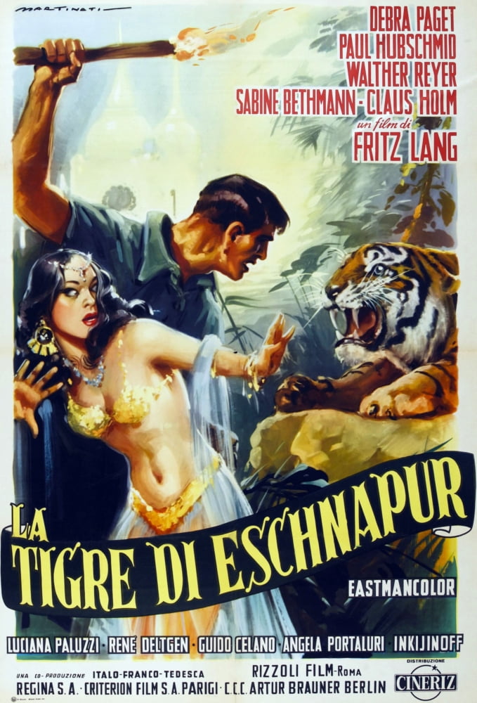 Der Tiger Von Eschnapur movie poster print, 1959 Italian film art.
