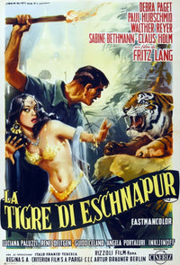 Der Tiger Von Eschnapur movie poster print, 1959 Italian film art.