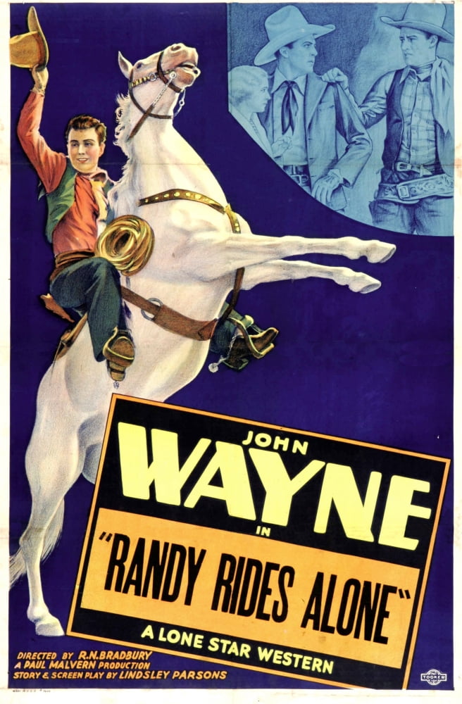 Randy Rides Alone movie poster print featuring John Wayne (11x17)
