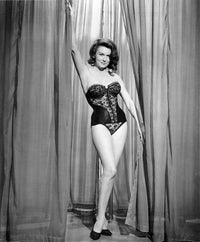 'Wearing Corset Walking Through Curtain' Photo Print - Elegant Art for Home Décor