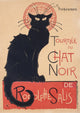 Tournée du Chat Noir poster print by Théo Steinlen featuring a black cat and Parisian nightlife