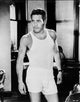 Paul Newman black and white photo print in gym outfit.