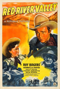 Red River Valley Movie Poster featuring Roy Rogers and Gabby Hayes, 11x17 size.