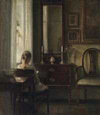 Interior Scene with a Girl Reading Poster Print by Carl Holsøe, 1903