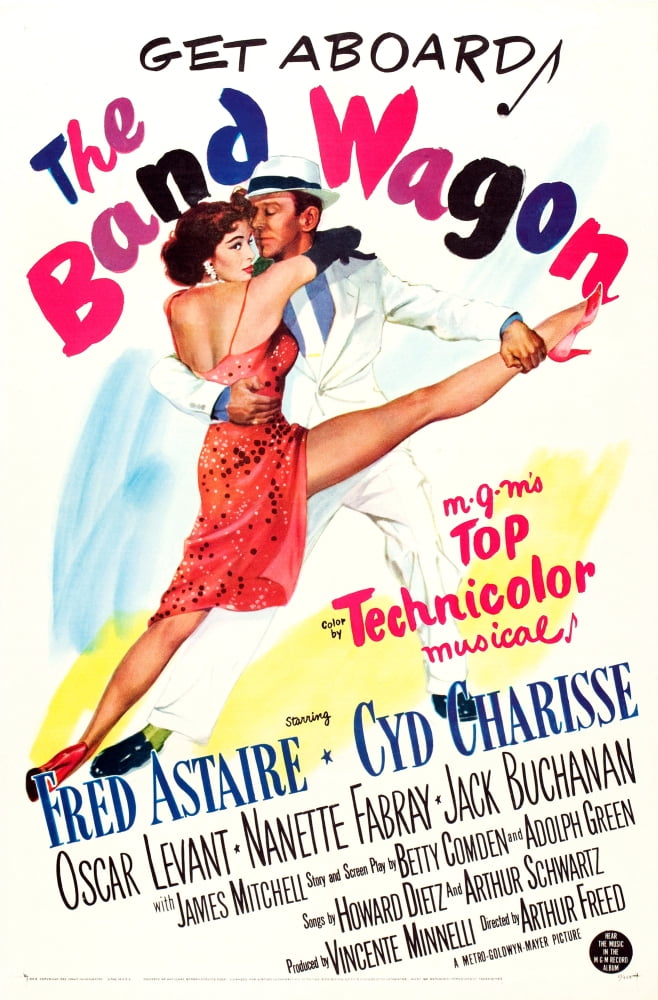 The Band Wagon movie poster print featuring Cyd Charisse and Fred Astaire, 1953, 11x17 size.