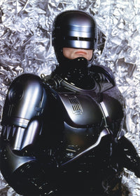 Robocop photo print featuring John Burke in iconic pose.