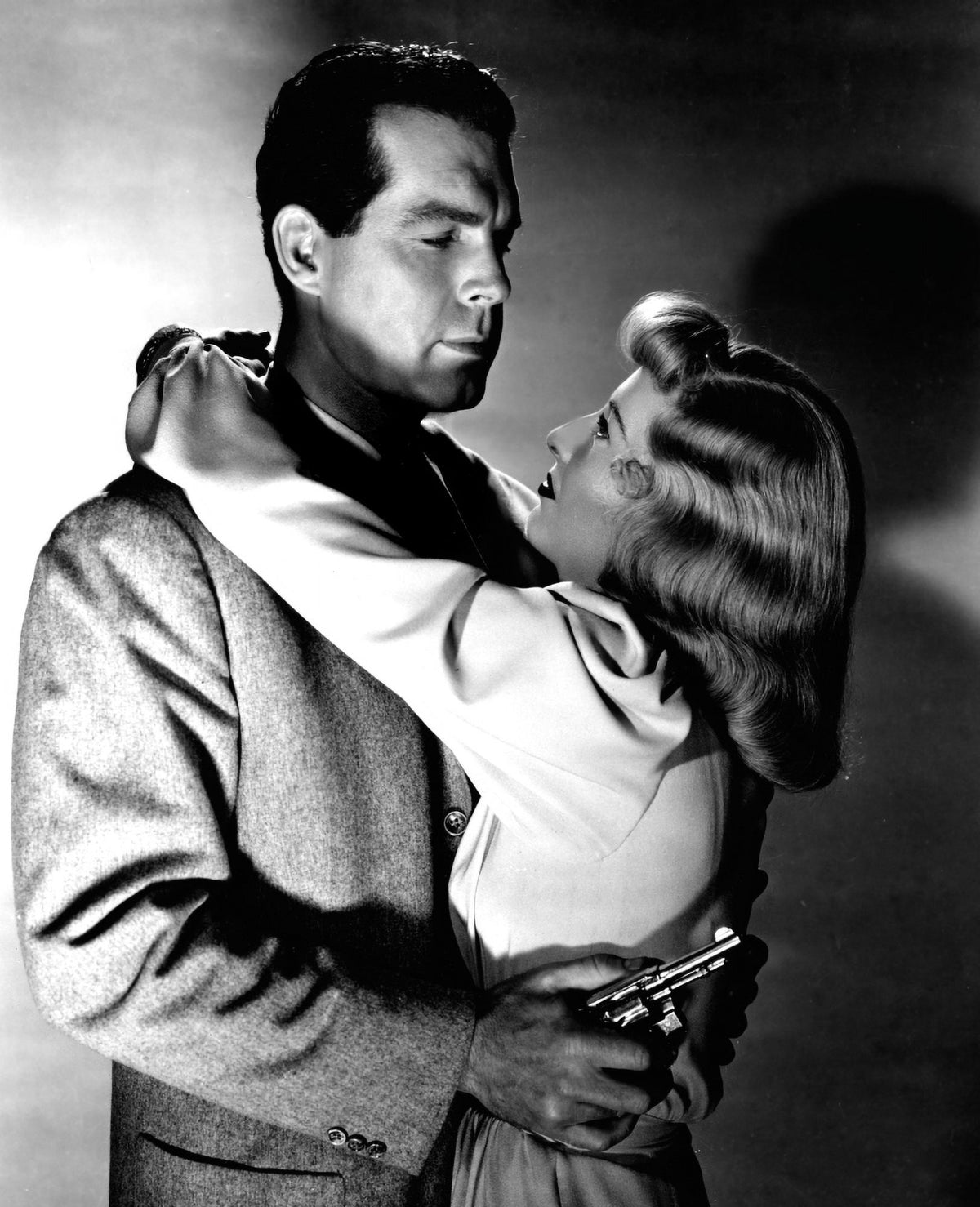 Double Indemnity movie photo print featuring Fred MacMurray and Barbara Stanwyck, classic film noir