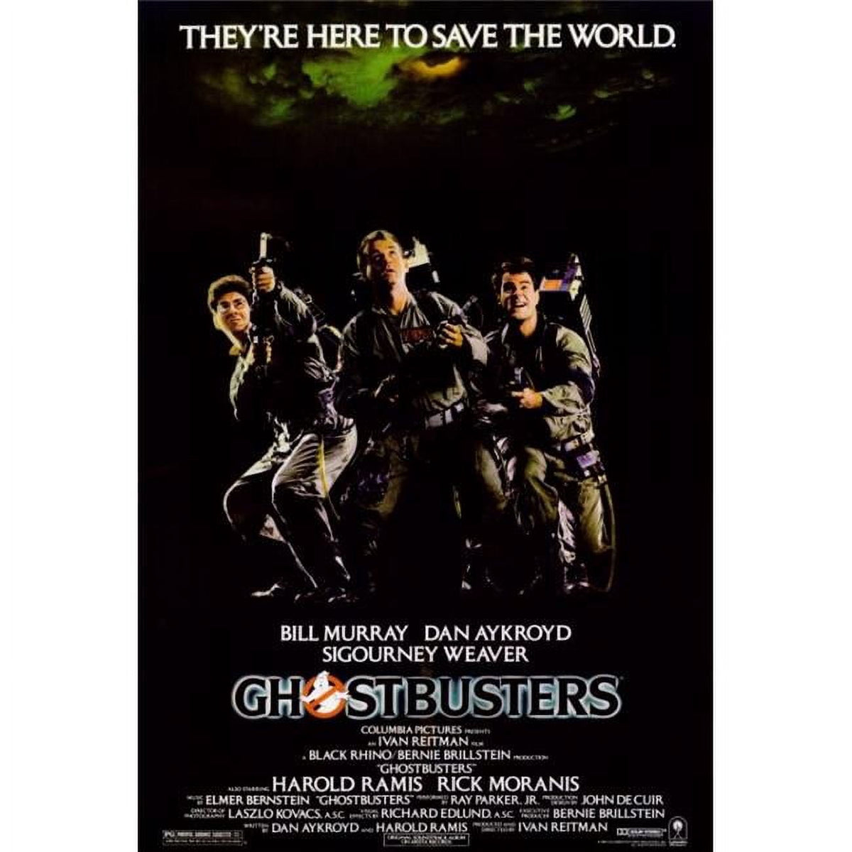 Ghostbusters Movie Poster Print featuring the iconic ghost-busting team.