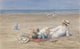 Resting Nanny with Two Children on the Beach Poster Print by Johan Antonie De Jonge