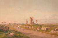 Appian Way poster print by Hermann David Salomon Corrodi, art print of a historic Roman road.