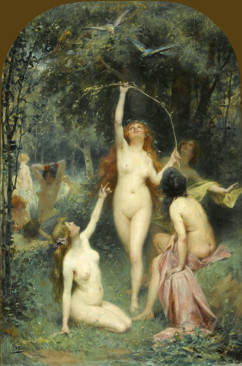 Nymphs In A Forest artwork print by Henri Adrien Tanoux