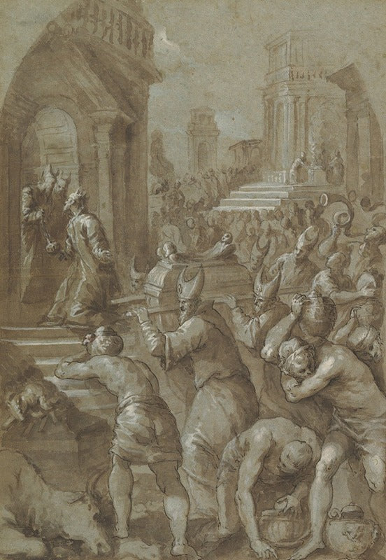 King Solomon Beholds the Ark of the Covenant Poster Print by Andrea Vicentino