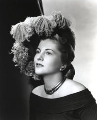 Joan Fontaine photo print in a sideway pose, showcasing classic Hollywood elegance.